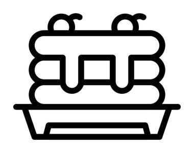 Kek ikonu vektörü. ana hatlarıyla pasta