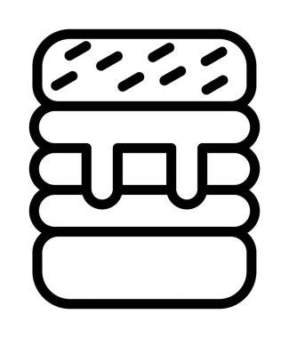 Sandviç simgesi, vektör illüstrasyonu