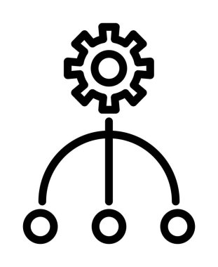 dişli vektör ince çizgi simgesi