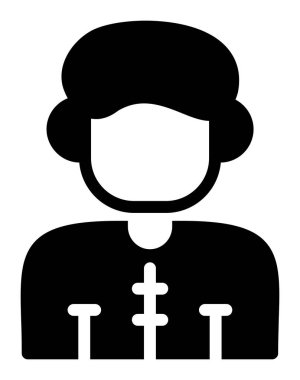 Hristiyan rahip simgesi, vektör illüstrasyonu
