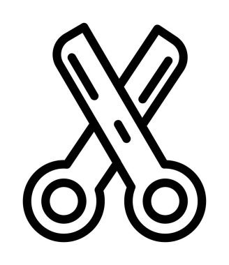 makas vektör ince çizgi simgesi