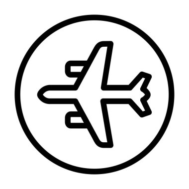 Taslak biçimdeki uçak simgesi izole edilmiş vektör illüstrasyonu.