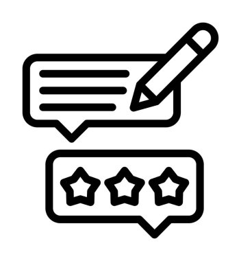 Reyting geribildirim simgesi ana hatları vektörü. Reyting. Müşteri geribildirimi