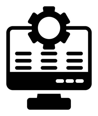 dizüstü bilgisayar ayarı simge vektör çizimi