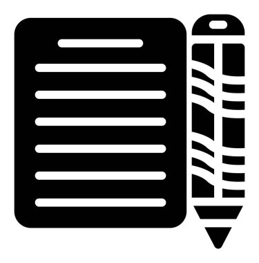 Kalem, kalem ikonu ile not yaz. vektör illüstrasyonu