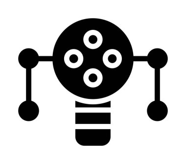 Robot vektör simgesi. Soyut siyah renk grafik tasarımı