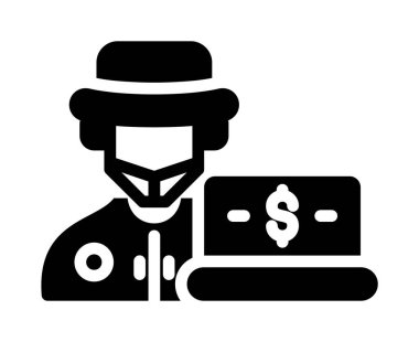 hacker glifinin düz simgesi