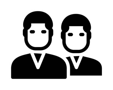 İki iş adamı ikonu. Web için iş adamı vektör simgelerinin basit çizimi