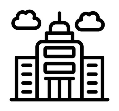 bulut hesaplama vektör çizgisi simgesi