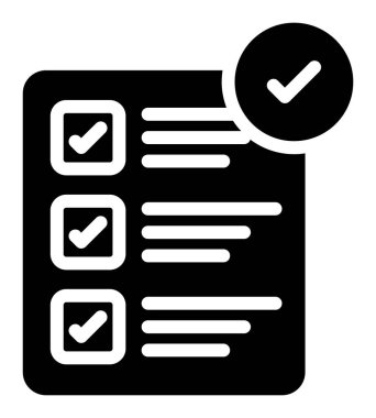 Kontrol listesi. Web simgesi basit illüstrasyon