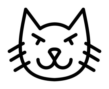 Kedi yüzlü ikon ana hatları vektörü. Yüz hayvanı. kedi yüzü