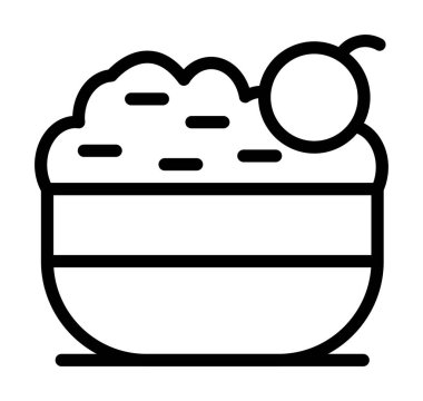 Çorba ikonlu kase. Beyaz arkaplanda izole edilmiş web tasarımı için kase vektör simgesiyle ana hatlı çorba