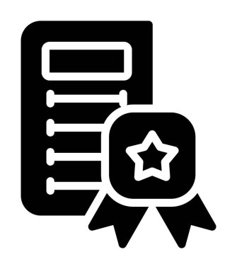 Sertifika vektör düz simgesi