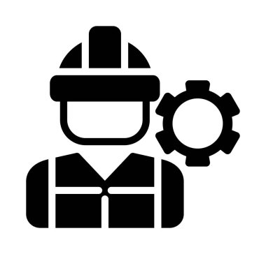 İnşaat vektör simgesi. Soyut siyah renk grafik tasarımı