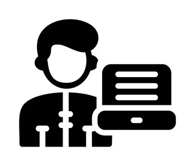 Beyaz arkaplanda yönetici simgesi çizimi