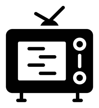 TV simgesi, vektör illüstrasyonu