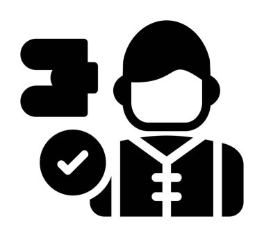 Steteskoplu doktor, vektör simgesi tasarımı.