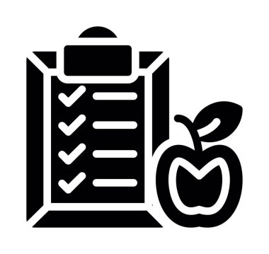 Yiyecek vektör simgesi. Soyut siyah renk grafik tasarımı