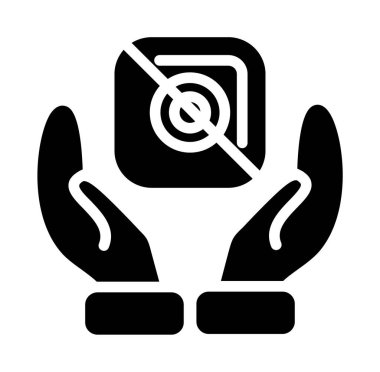 Büyüteç simgesini tutan insan eli. vektör illüstrasyonu