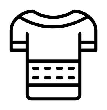 T-shirt vektör simgesi. Ana hatlı vektör çizimi sembolü. beyaz üzerine izole.