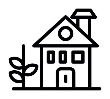 bahçeli ev, vektör illüstrasyon tasarımı