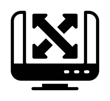 Dizüstü bilgisayarı ve çapraz simgesi olan bilgisayar. Web için bilgisayar vektör simgesi üzerinde dizüstü bilgisayarla basit bir illüstrasyon.