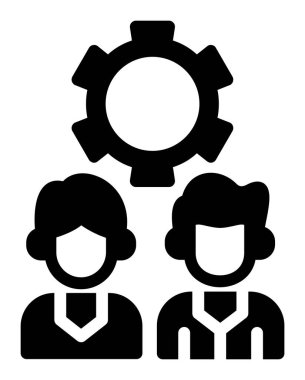 iş takım çalışması düz simgesi, vektör illüstrasyonu