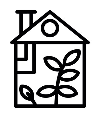 Ev evi ikonu ana hatları vektörü. Ev evi. ev evi