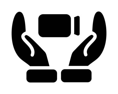 Bir araba simgesini tutan el, taslak biçimi