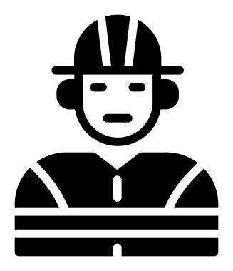 Güvenlik miğferi vektör illüstrasyon grafik tasarımı ile maskeli bir adam