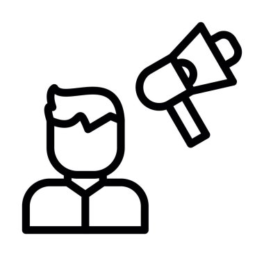 protesto çizgi simgesi, konsept illüstrasyon, vektör sembolü, vektör işareti, doğrusal sembol