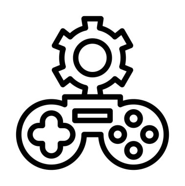 Oyun denetleyici simge ana hatları vektörü. bilgisayar konsolu