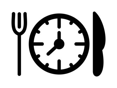 Çatal ve çatal bıçaklı saat.