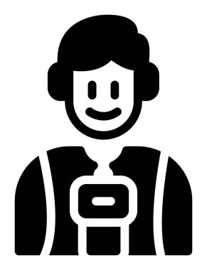 Avatar çocuk simgesi, vektör illüstrasyonu