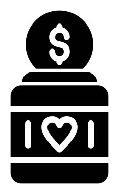 para bağışı simgesi, vektör illüstrasyonu