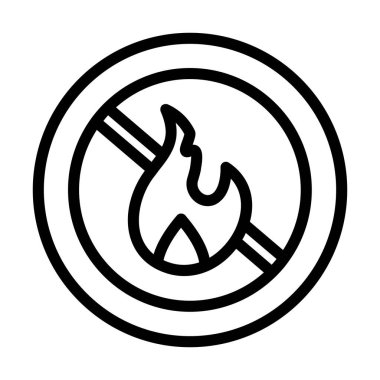 ateş vektörü ince çizgi simgesi