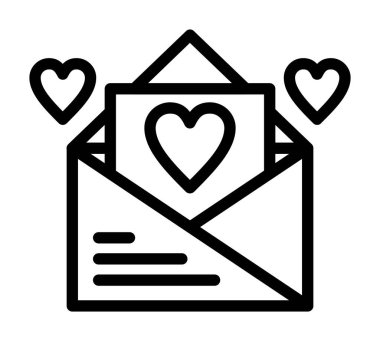 Aşk mektubu simgesi içeren zarf.