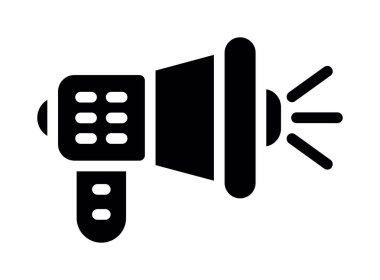 megafon ikonu. Ağ için basit hoparlör vektör sembolü çizimi