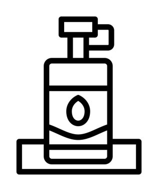 Sprey kutu ikon ana hatları vektörü. Sprey şişesi