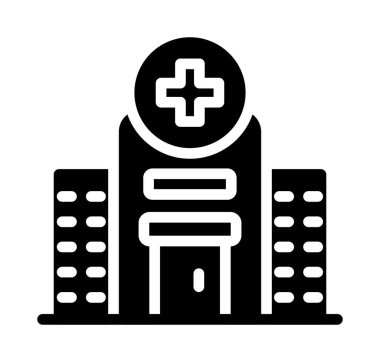 tıbbi hastane vektör çizgisi simgesi
