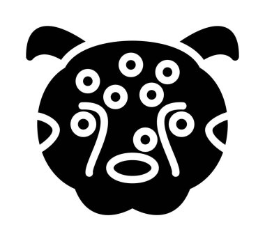 Bir köpeğin çizgi film ikonunun vektör çizimi