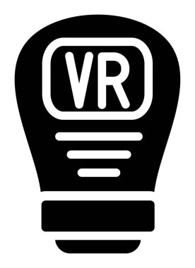 sanal gerçeklik vr glyph simge vektör çizimi