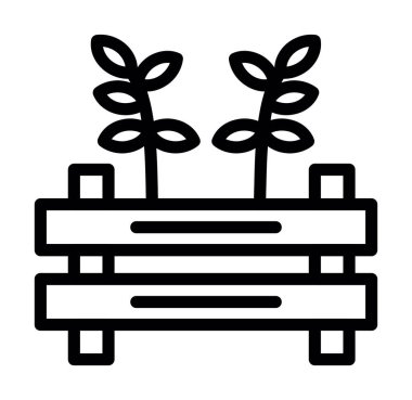 saksı ikonu. Web için ot vektör simgelerinin özet çizimi