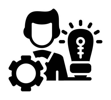 Fikir ikonu. Web için ampul vektör simgelerinin basit illüstrasyonu