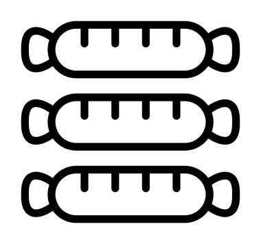 Suşi için iki çubuk, taslak simgesi, vektör illüstrasyonu