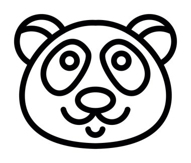 panda ayı çizgisi ikon vektör çizimi