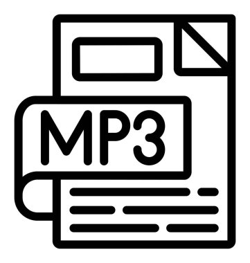 mp dosya vektör çizgisi simgesi deseni