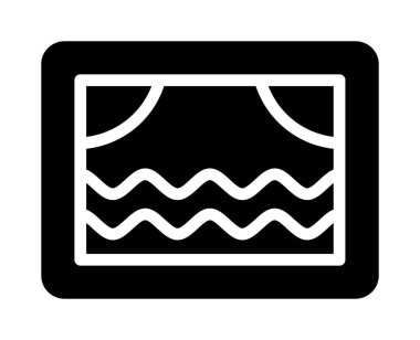 Su dalgaları simgesi, basit vektör çizimi izole edildi