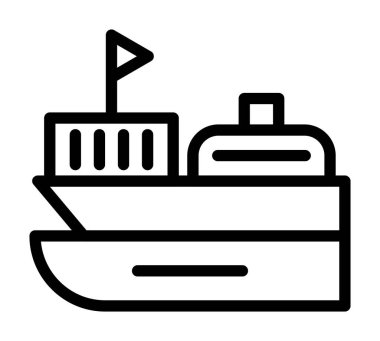 Gemi simgesi vektör illüstrasyonu.