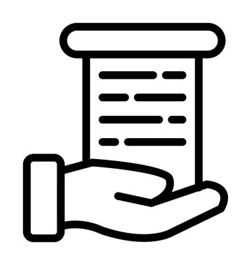 Kağıt test simgesi ana hatlı vektör. Kağıt testi. test kağıdı